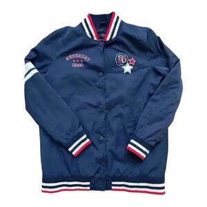 Vintage Superdry Sport 1990 Manhattan New York USA Bomber Jacket Men's M Snap Up